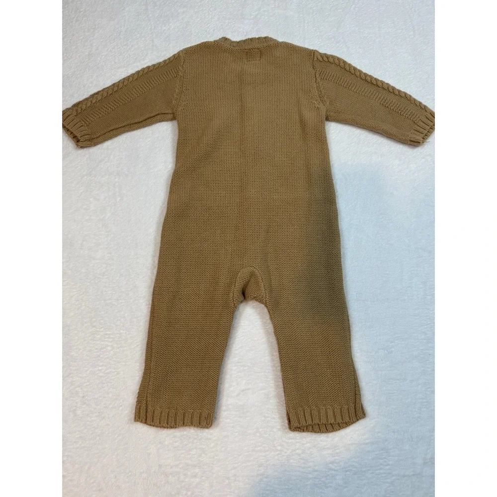 Baby Gap One Piece Cable Knit Sweater Button Closure Beige Newborn 6-12 Months‎